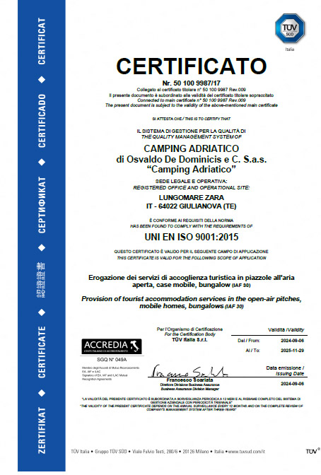 CERTIFICATO UNI EN ISO 9001-2015